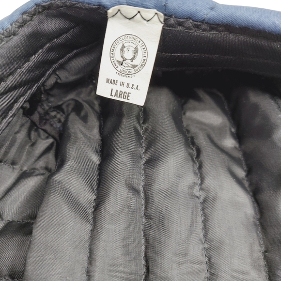 VTG Kroger Style Newsboy Cap Cabbie Hat Mens Blue Quilted LARGE Union Made USA - Picture 11 of 11